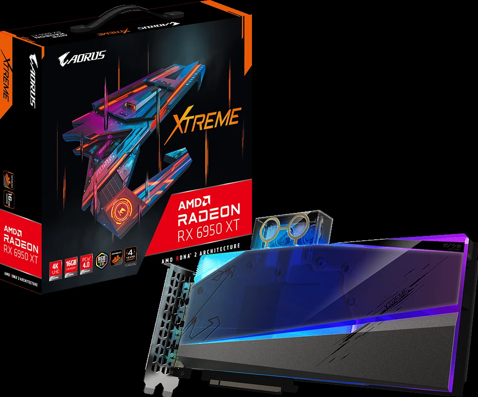 VGA GIGABYTE AORUS Radeon RX 6950 XT XTREME WATERFORCE WB 16G - GDDR6 - NEW