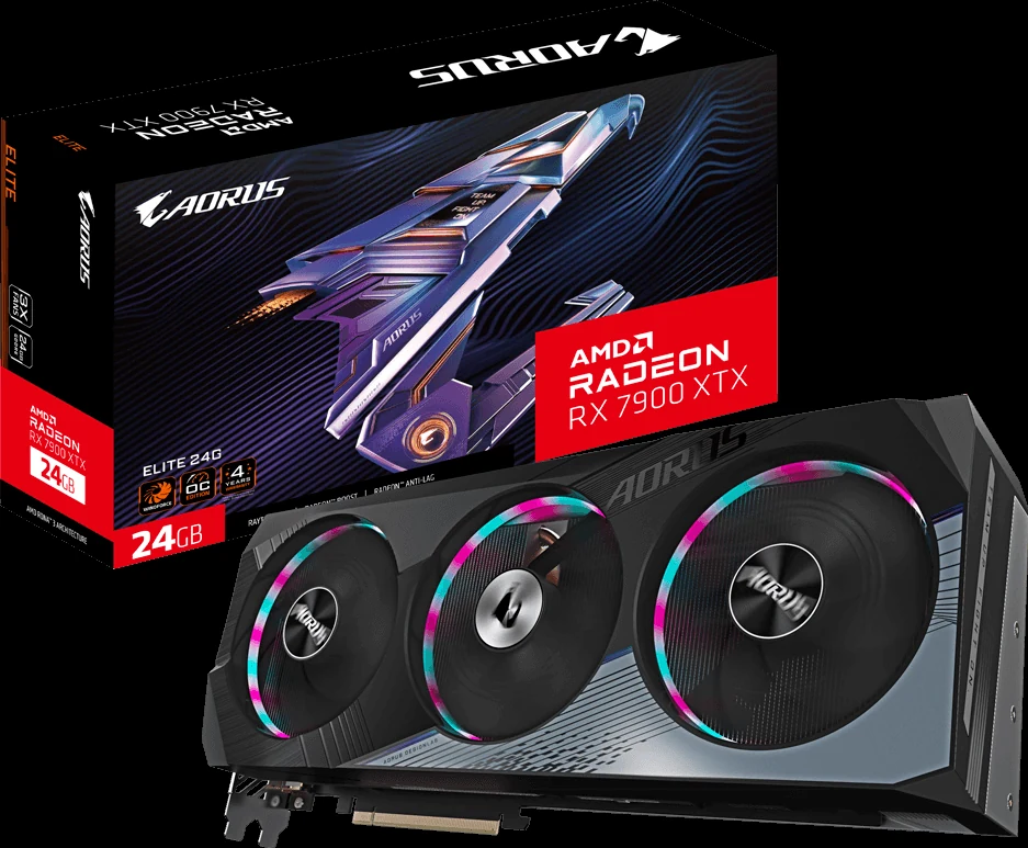 VGA GIGABYTE AORUS Radeon RX 7900 XTX ELITE 24G - GDDR6 - NEW