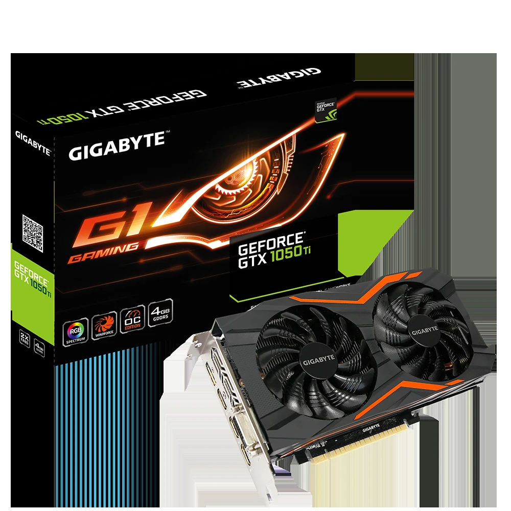 VGA GIGABYTE GeForce GTX 1050 Ti D5 4G - GDDR5 - NEW