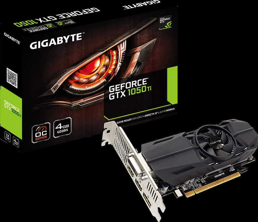 VGA GIGABYTE GeForce GTX 1050 Ti OC 4GB - GDDR5 - NEW