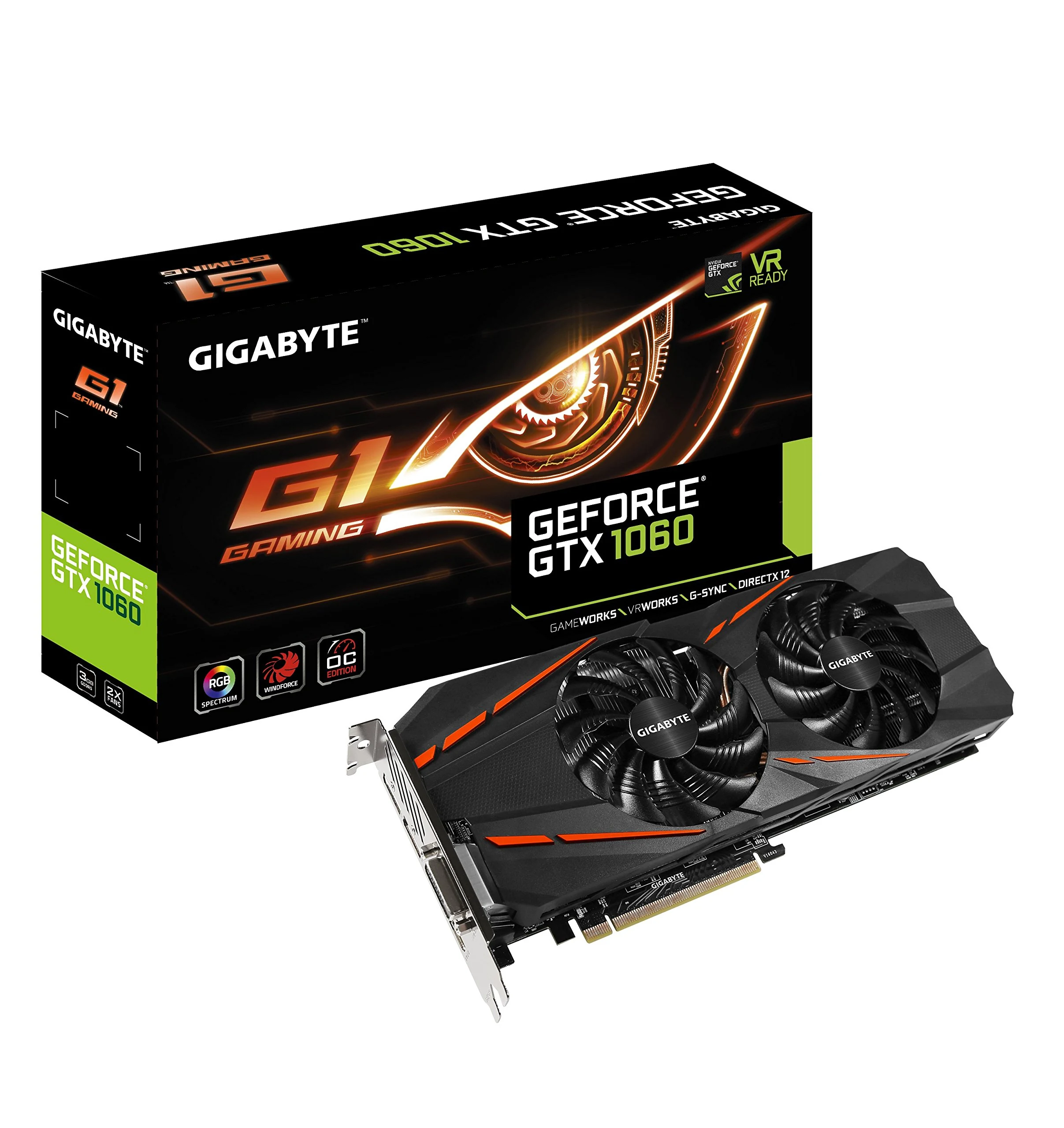 VGA GIGABYTE GeForce GTX 1060 G1 Gaming 3GB - GDDR5 - NEW