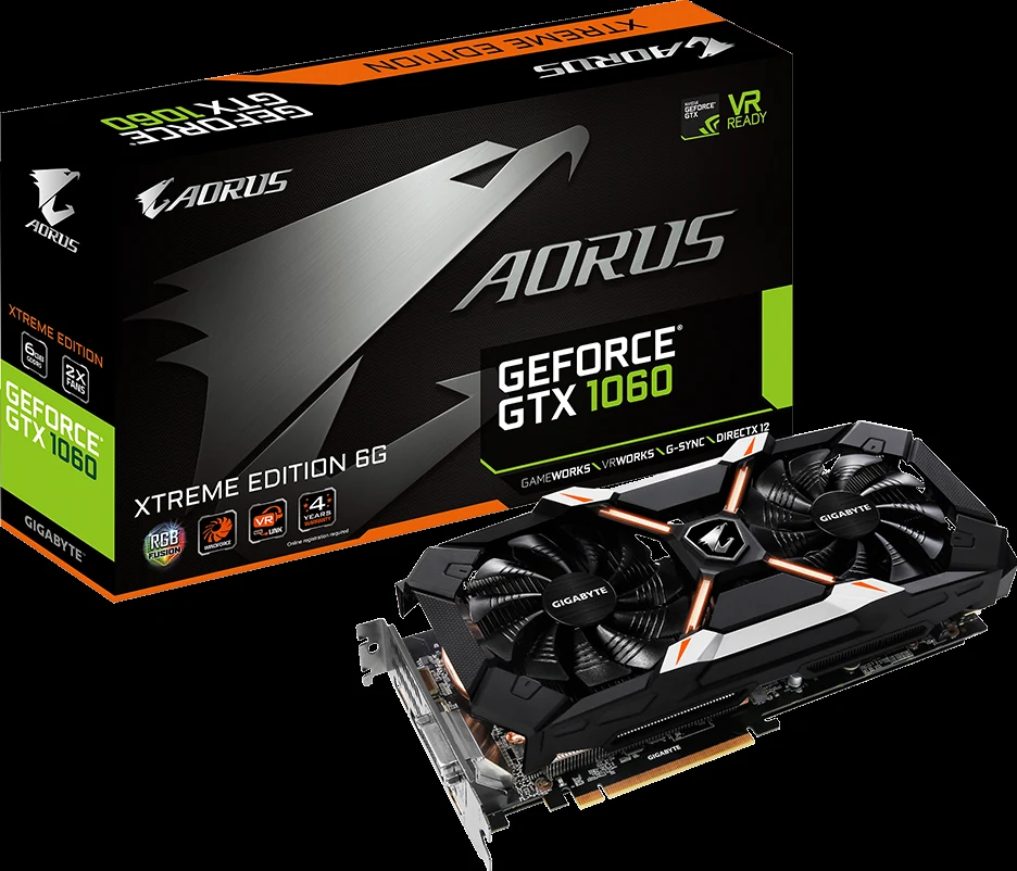 VGA GIGABYTE GeForce GTX 1060 Xtreme Gaming 6GB - GDDR5 - NEW
