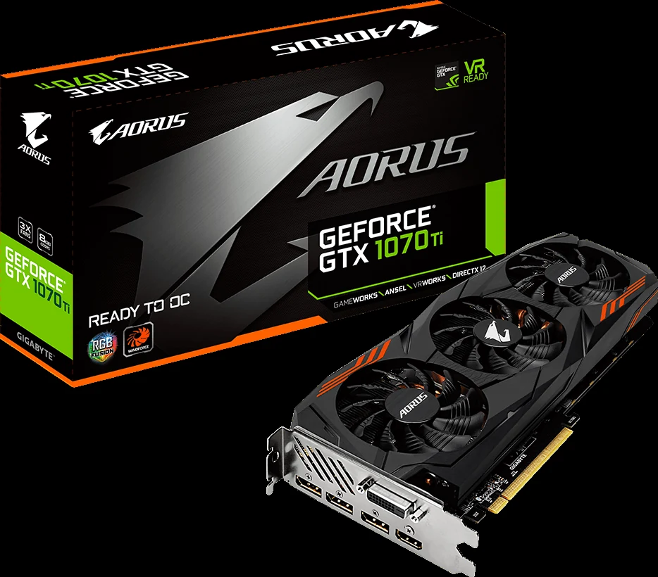 VGA GIGABYTE GeForce GTX 1070 Ti Gaming 8GB - GDDR5 - NEW