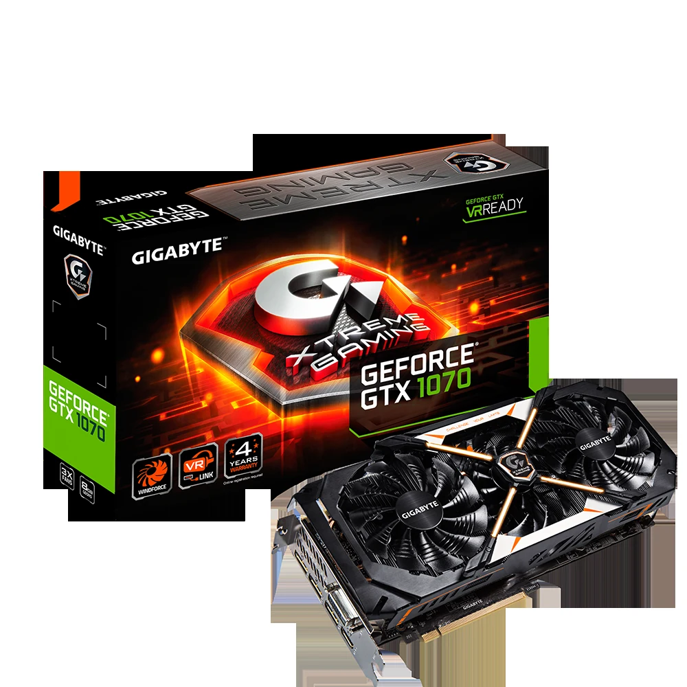 VGA GIGABYTE GeForce GTX 1070 Windforce OC 8GB - GDDR5 - NEW