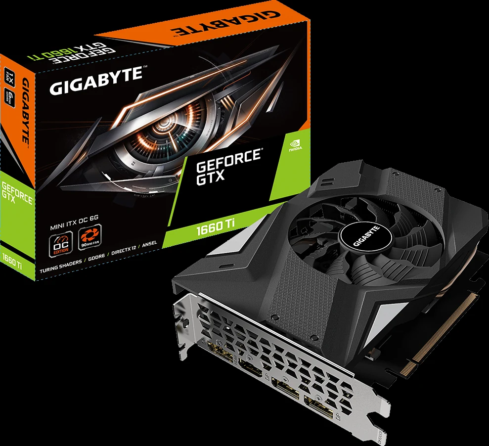 VGA GIGABYTE GeForce GTX 1660 Ti Mini ITX OC 6GB - GDDR6 - NEW