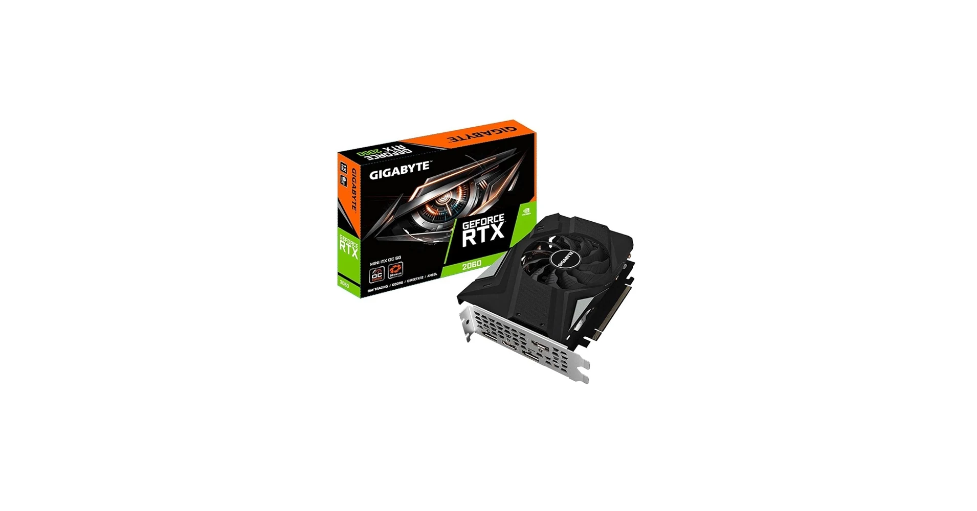 VGA GIGABYTE GeForce RTX 2060 Mini ITX OC 6GB - GDDR6 - NEW