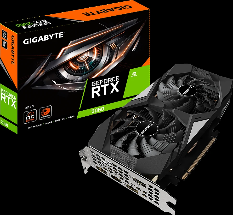 VGA GIGABYTE GeForce RTX 2060 Windforce OC 6GB - GDDR6 - NEW