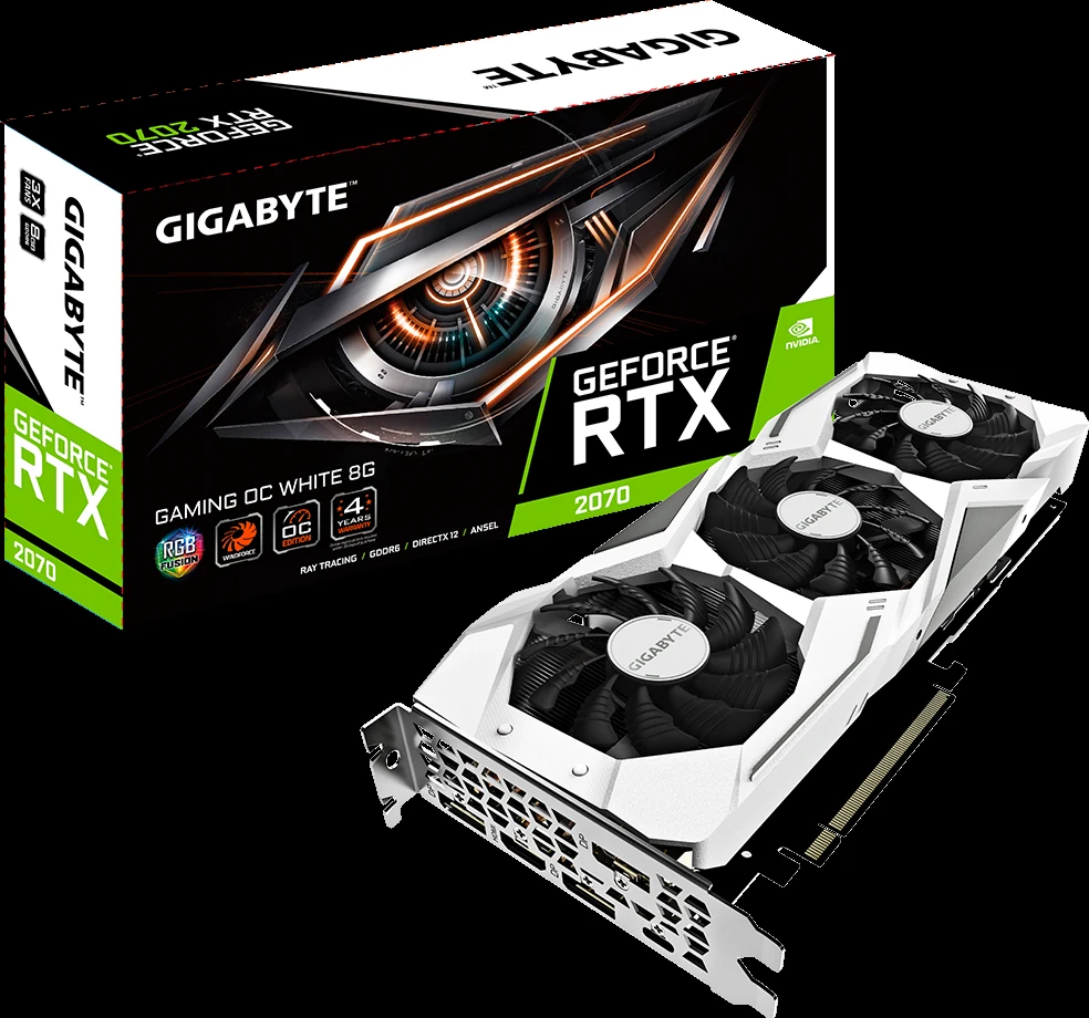 VGA GIGABYTE GeForce RTX 2070 Gaming OC White 8GB - GDDR6 - NEW