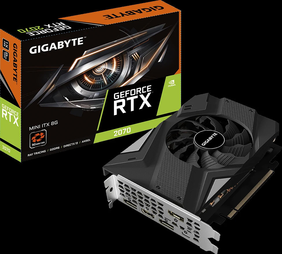 VGA GIGABYTE GeForce RTX 2070 Mini ITX 8GB - GDDR6 - NEW