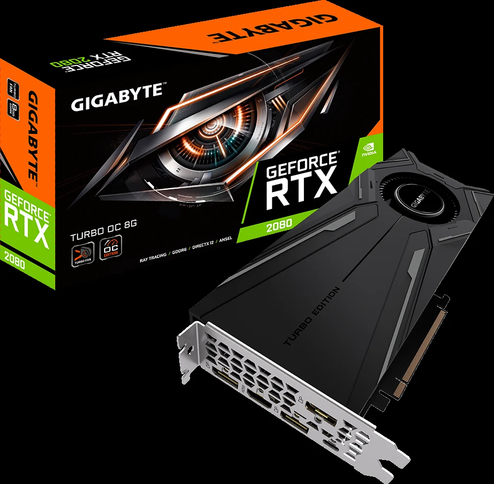 VGA GIGABYTE GeForce RTX 2080 Turbo OC 8GB - GDDR6 - NEW