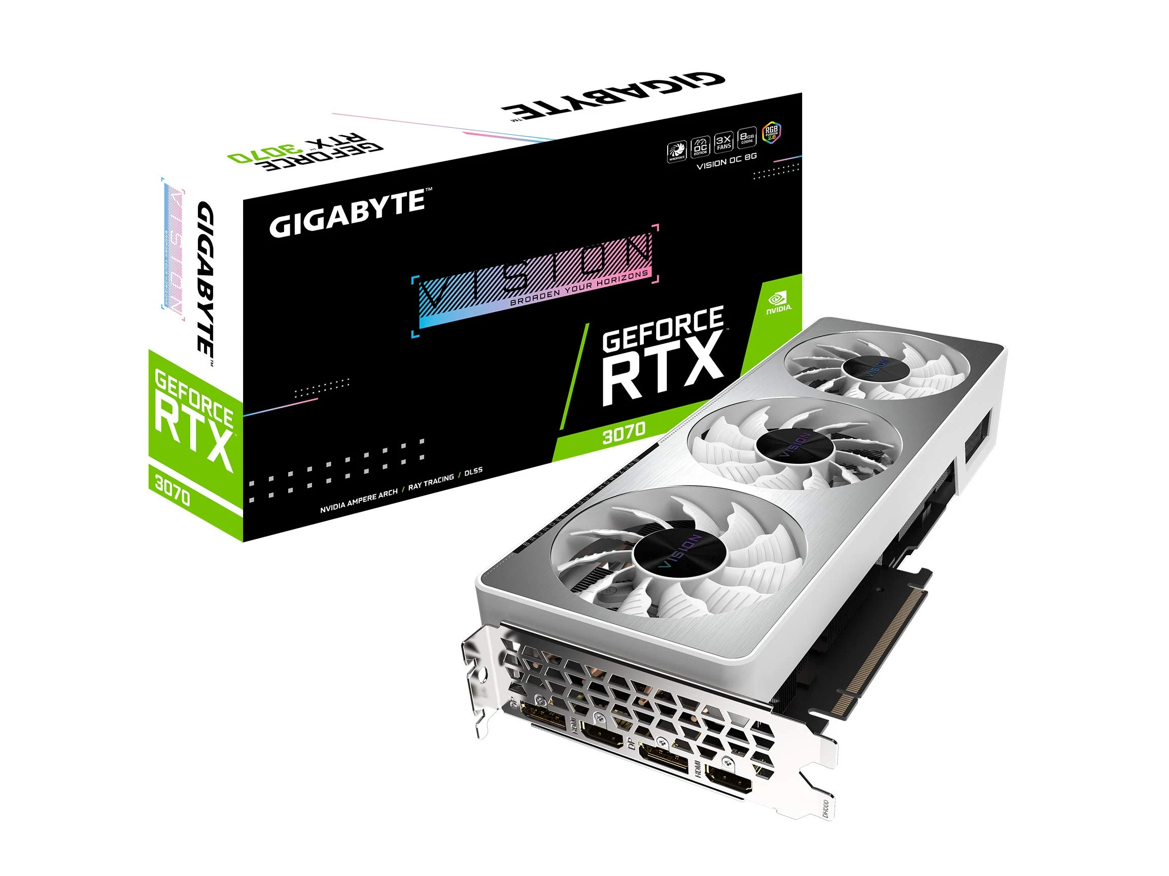 VGA Gigabyte GeForce RTX 3070 Vision OC 8GB V2 - GDDR6 - NEW