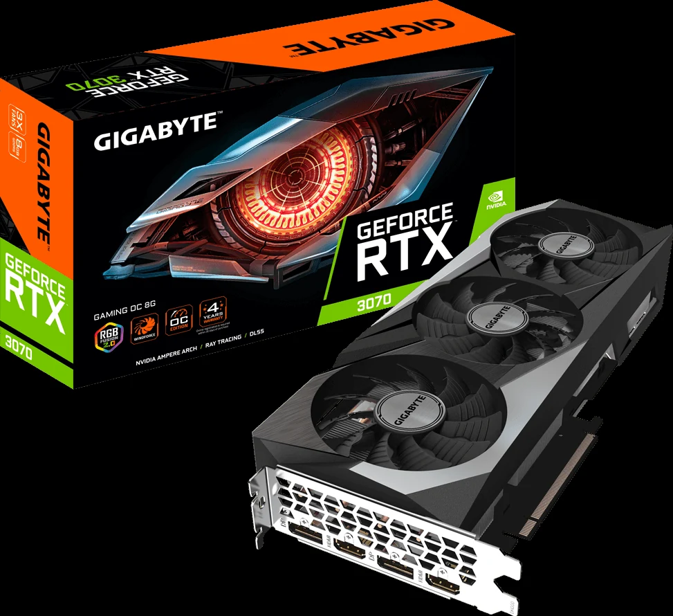 VGA Gigabyte GeForce RTX 3070 Vision OC 8GB V2 - GDDR6 - NEW