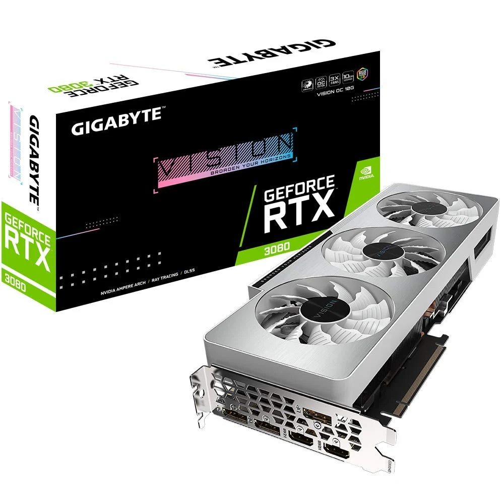 VGA Gigabyte GeForce RTX 3080 Vision OC 10GB - GDDR6X - NEW