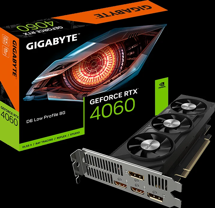 VGA Gigabyte GeForce RTX 4060 D6 Low Profile 8GB - GDDR6 - NEW