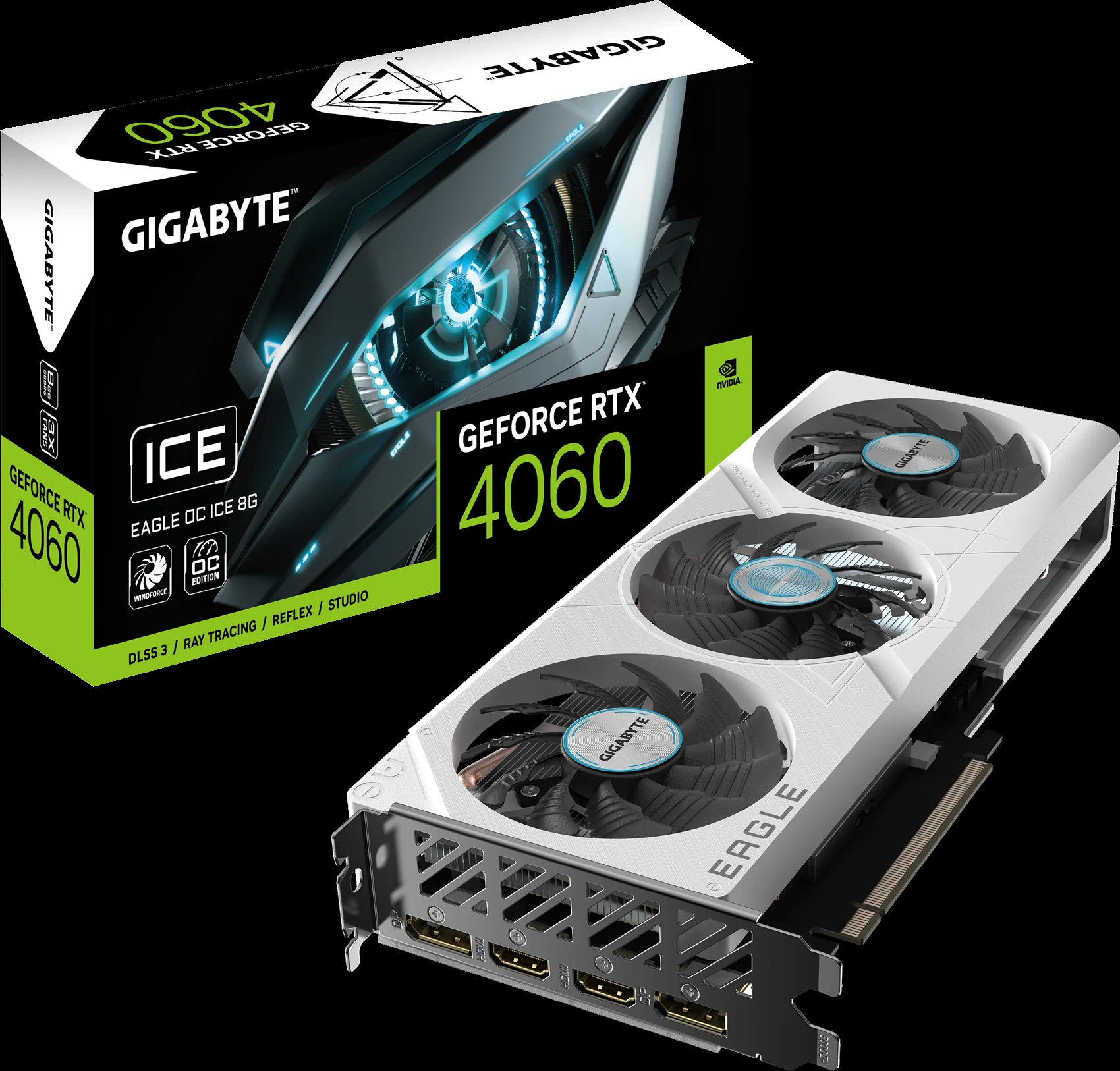 VGA Gigabyte GeForce RTX 4060 Eagle OC ICE 8GB - GDDR6 - NEW