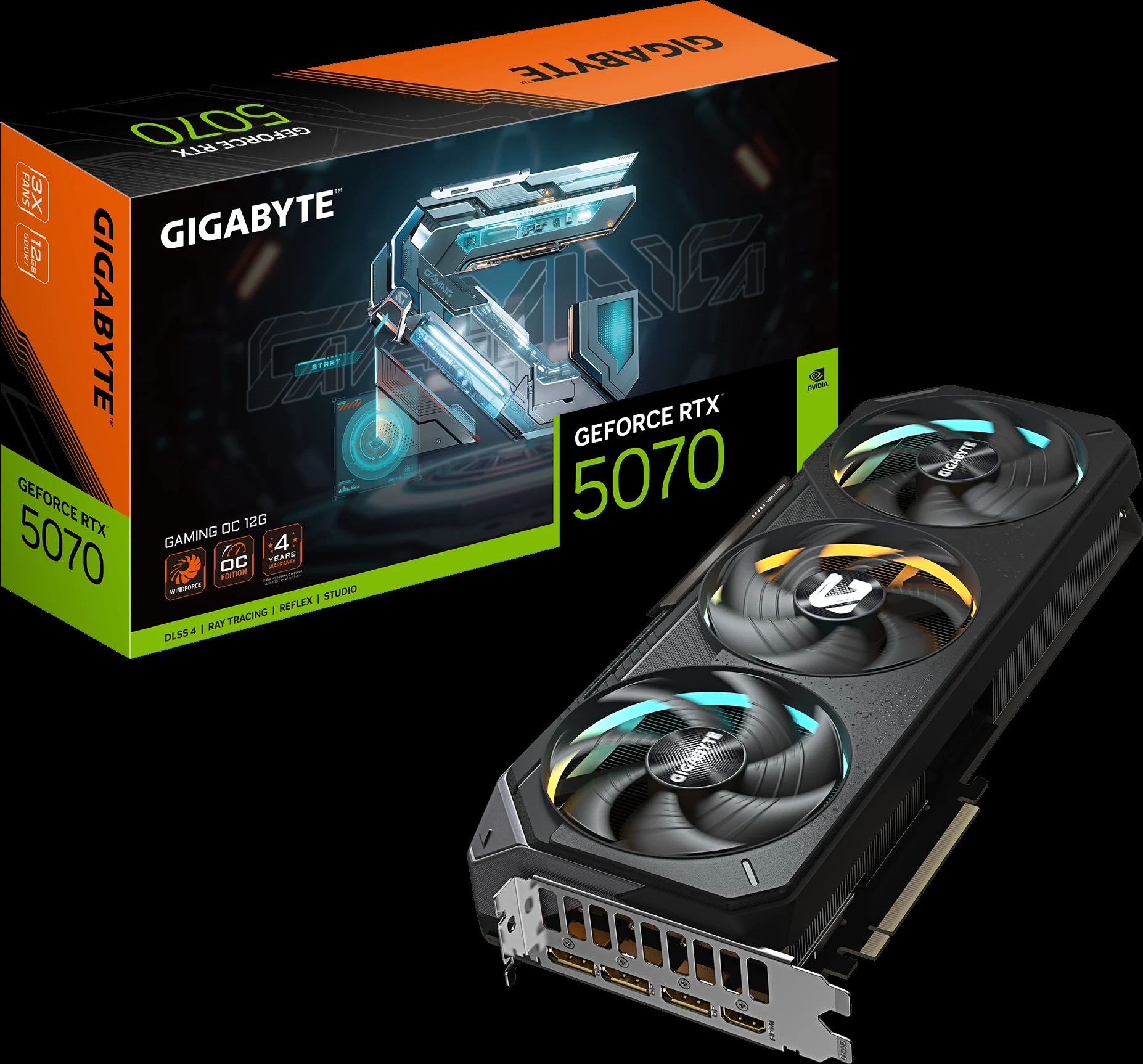 VGA Gigabyte GeForce RTX 5070 GAMING OC 12G - GDDR7 - NEW