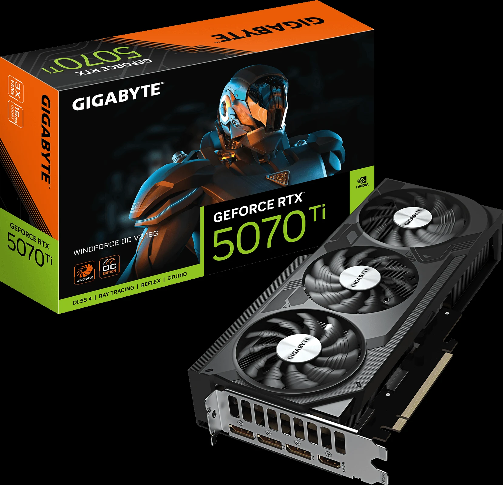 VGA Gigabyte GeForce RTX 5070 Ti WINDFORCE OC V2 16G - GDDR7 - NEW