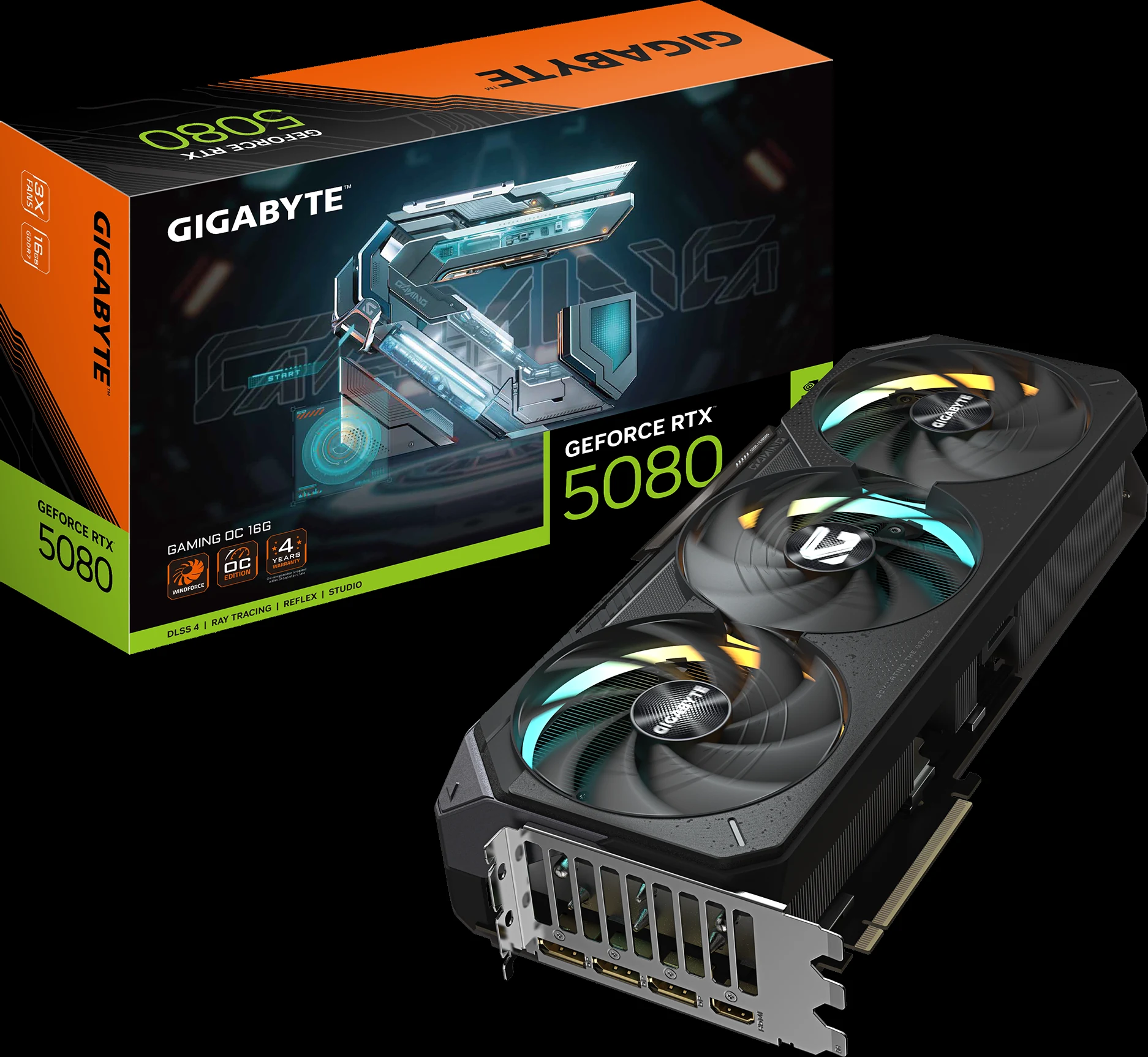 VGA Gigabyte GeForce RTX 5080 GAMING OC 16G - GDDR7 - NEW