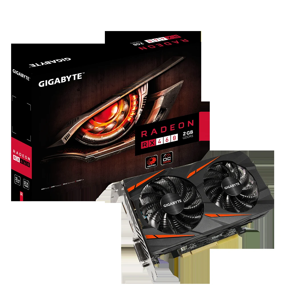 VGA GIGABYTE Radeon RX 460 Windforce OC 2G - GDDR5 - NEW
