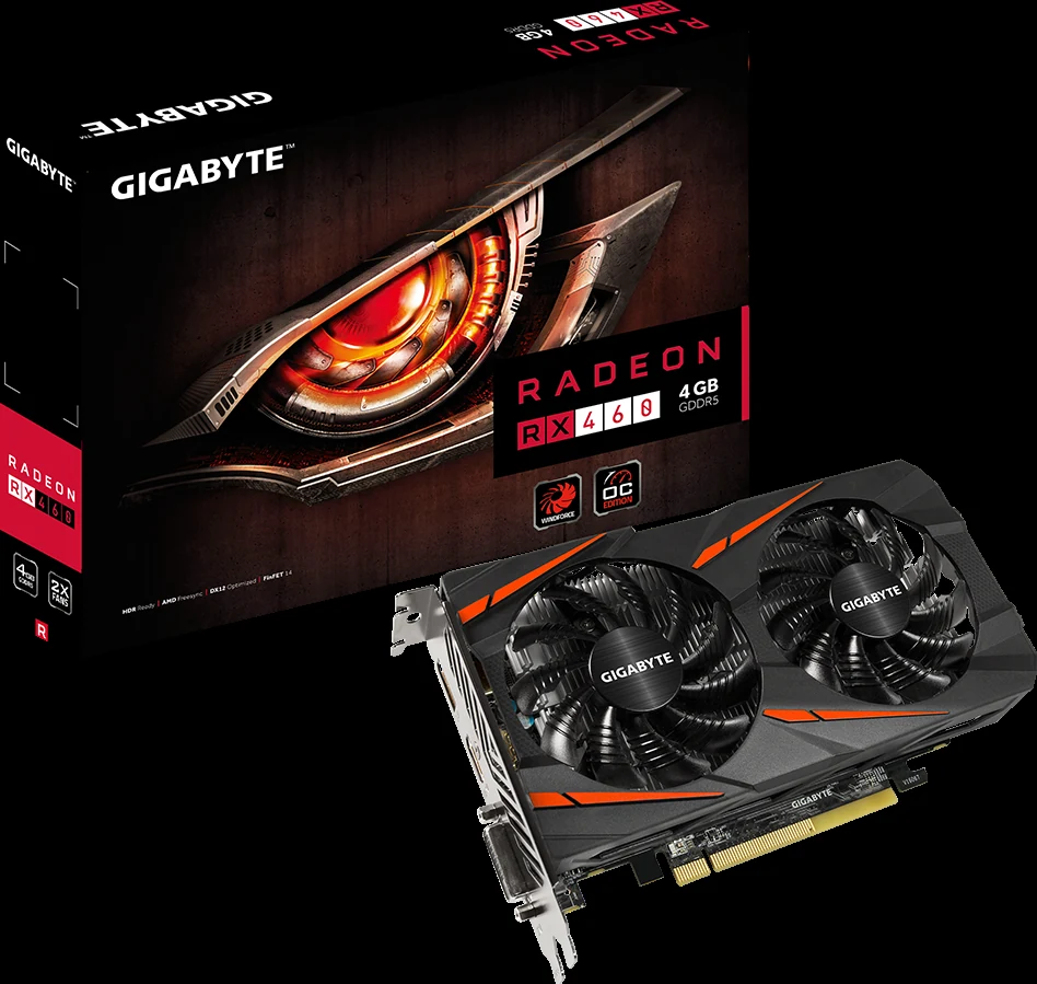 VGA GIGABYTE Radeon RX 460 Windforce OC 4G - GDDR5 - NEW