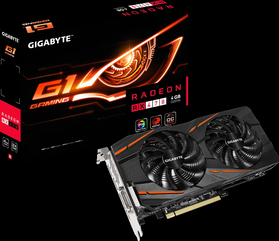 VGA GIGABYTE Radeon RX 470 G1 Gaming 8G - GDDR5 - NEW