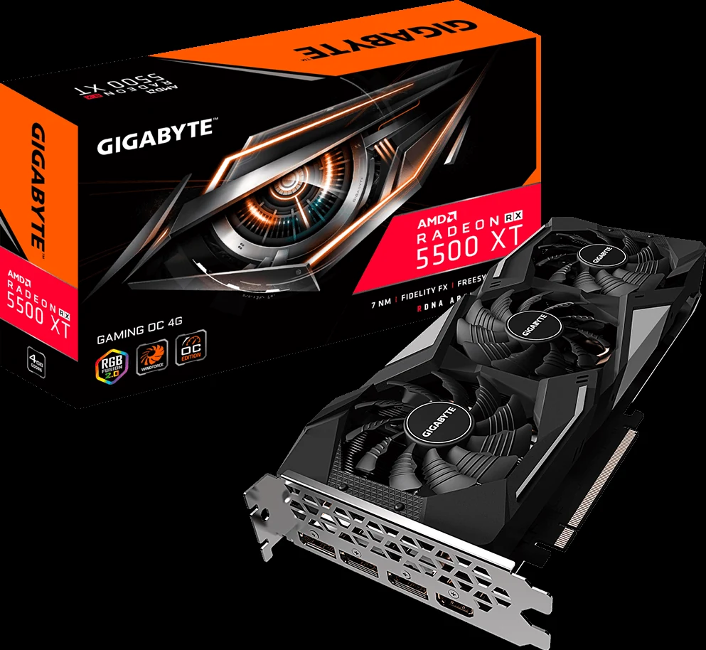 VGA GIGABYTE Radeon RX 5500 XT GAMING OC 4G - GDDR6 - NEW