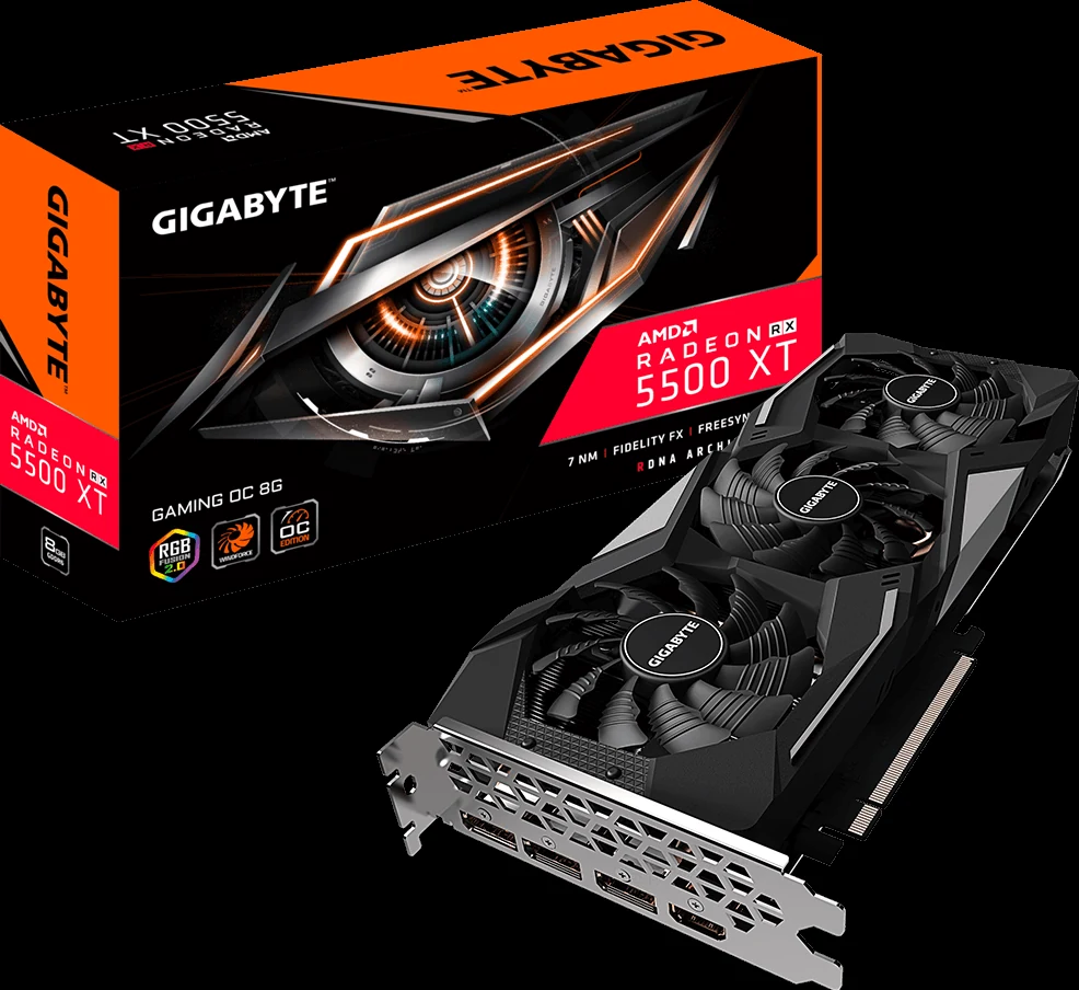 VGA GIGABYTE Radeon RX 5500 XT GAMING OC 8G - GDDR6 - NEW