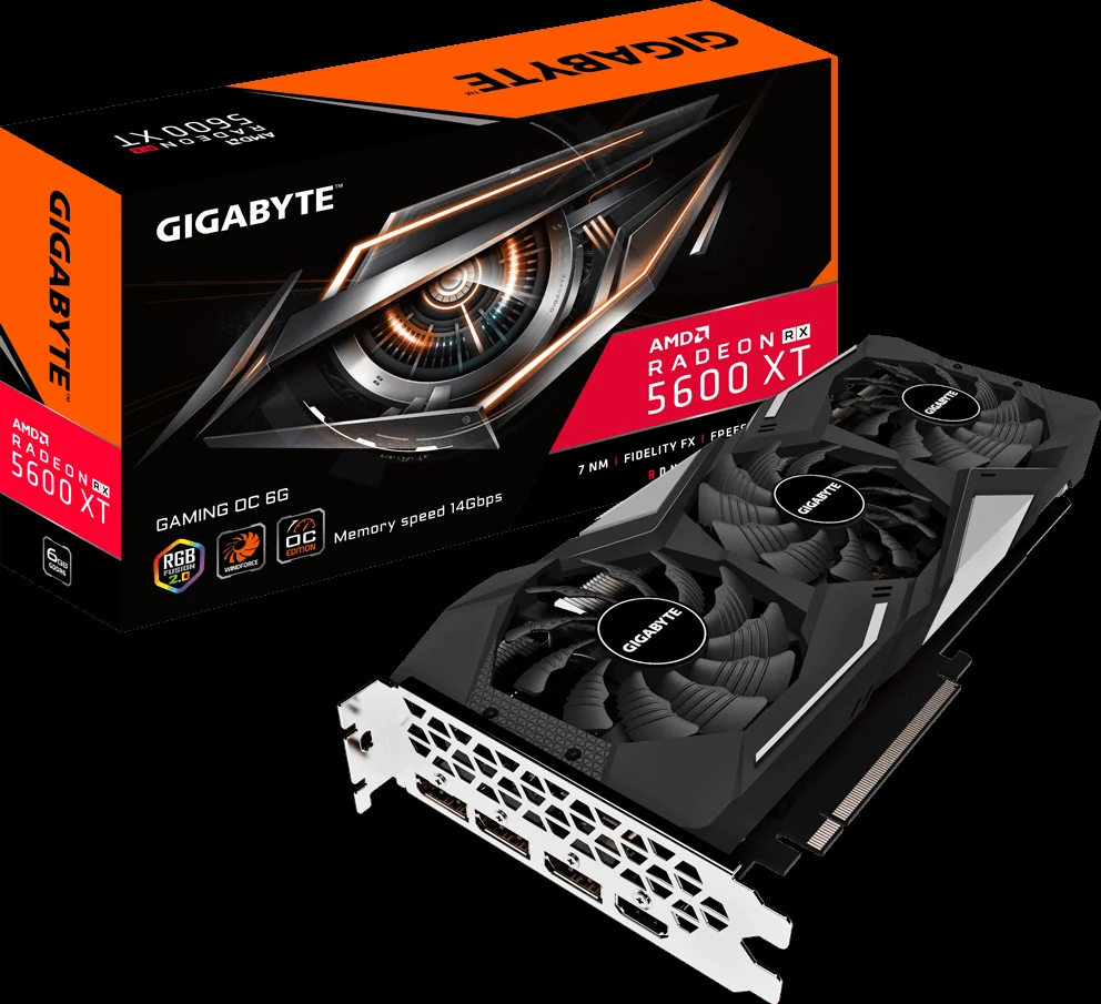 VGA GIGABYTE Radeon RX 5600 XT GAMING OC 6G - GDDR6 - NEW
