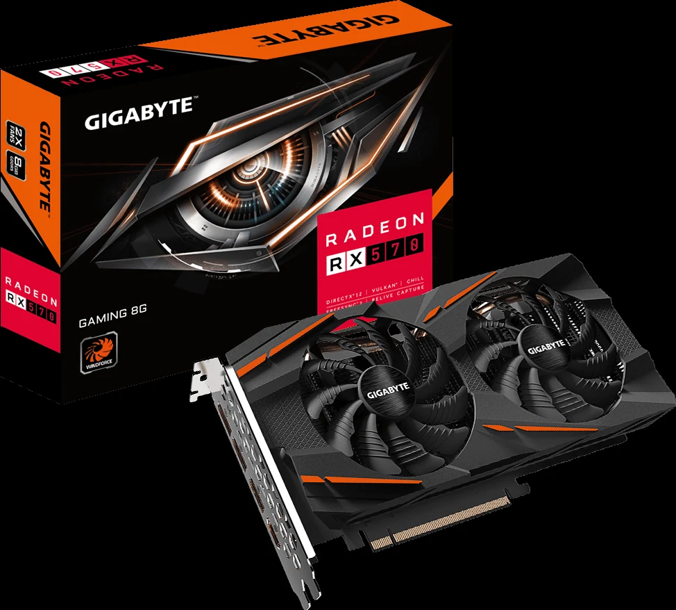 VGA GIGABYTE Radeon RX 570 Gaming 8G - GDDR5 - NEW
