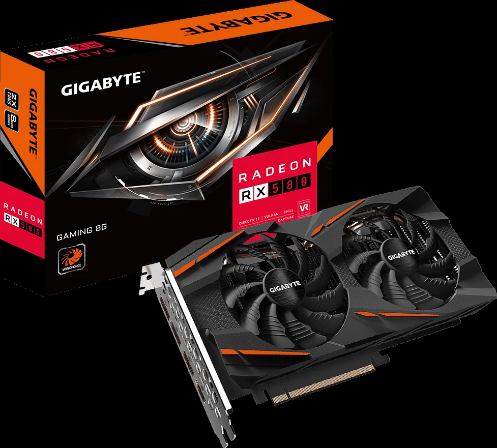 VGA GIGABYTE Radeon RX 580 Gaming 8G - GDDR5 - NEW