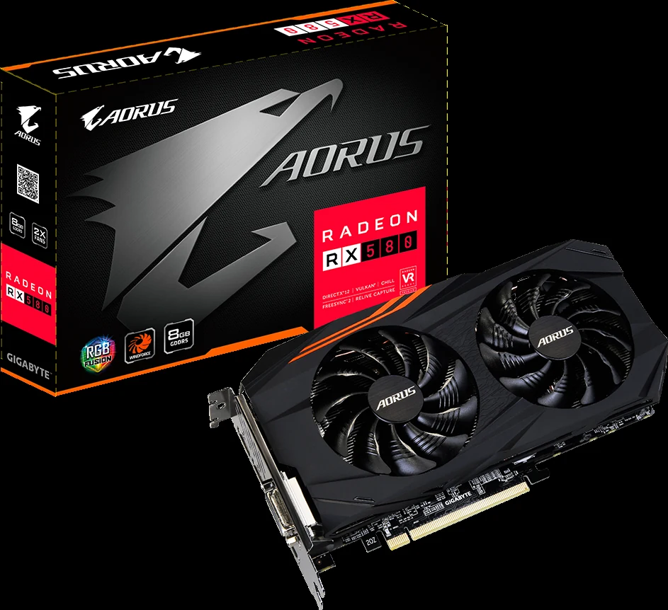 VGA GIGABYTE Radeon RX 580 Gaming 8G - GDDR5 - NEW