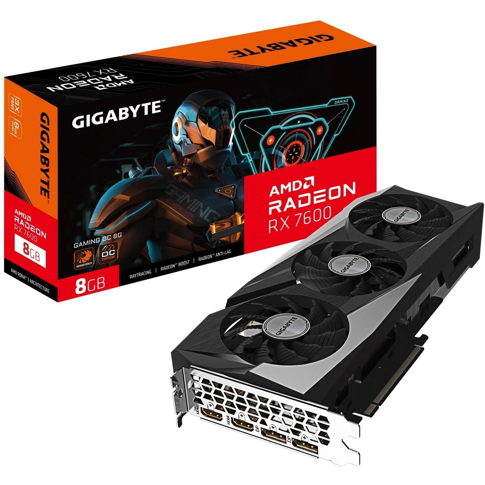 VGA GIGABYTE Radeon RX 7600 GAMING OC 8G - GDDR6 - NEW