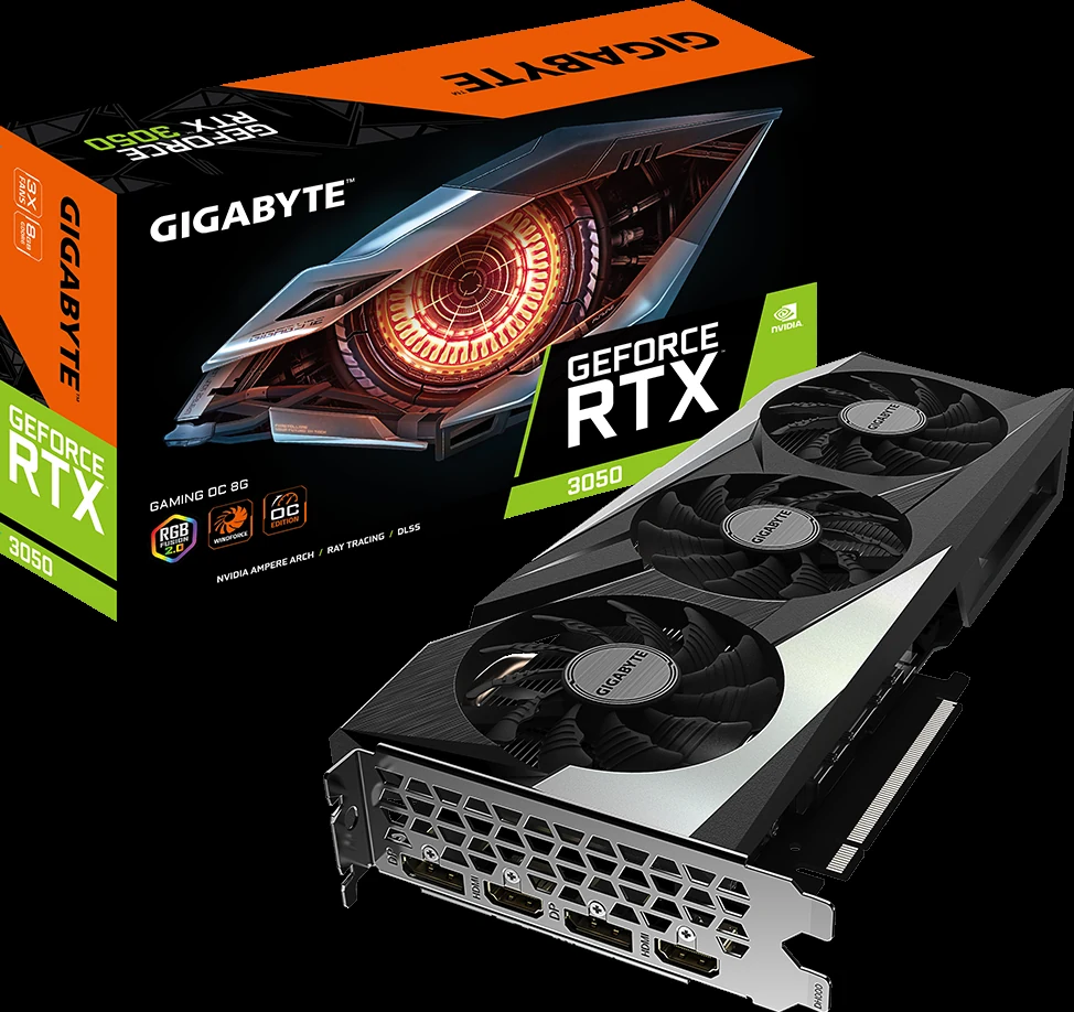 VGA Gigabyte RTX 3050 Gaming OC 8GB - GDDR6 - NEW