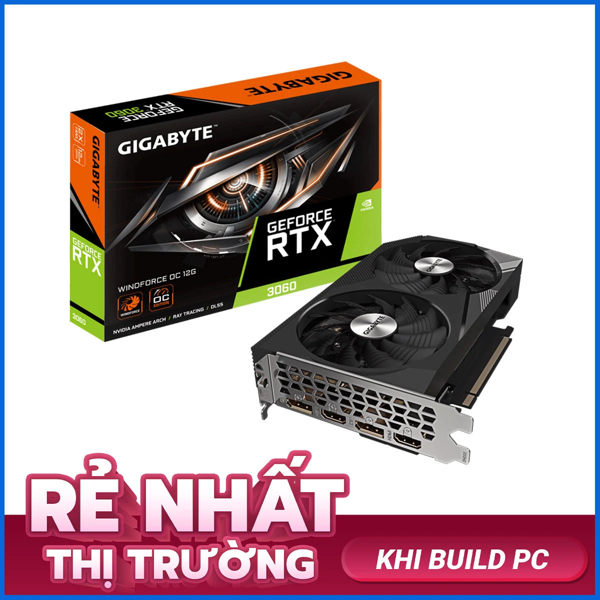VGA Gigabyte RTX 3060 Windforce OC 12GB - GDDR6 - NEW