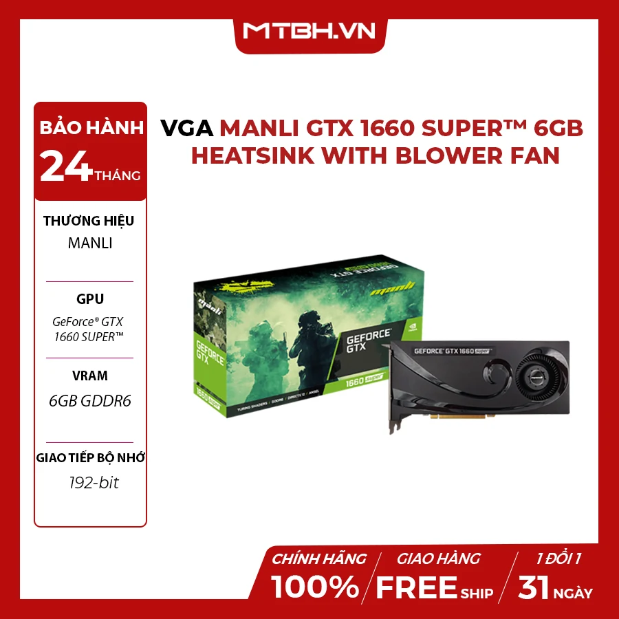 VGA MANLI GeForce GTX 1660 Ti 6GB GDDR6