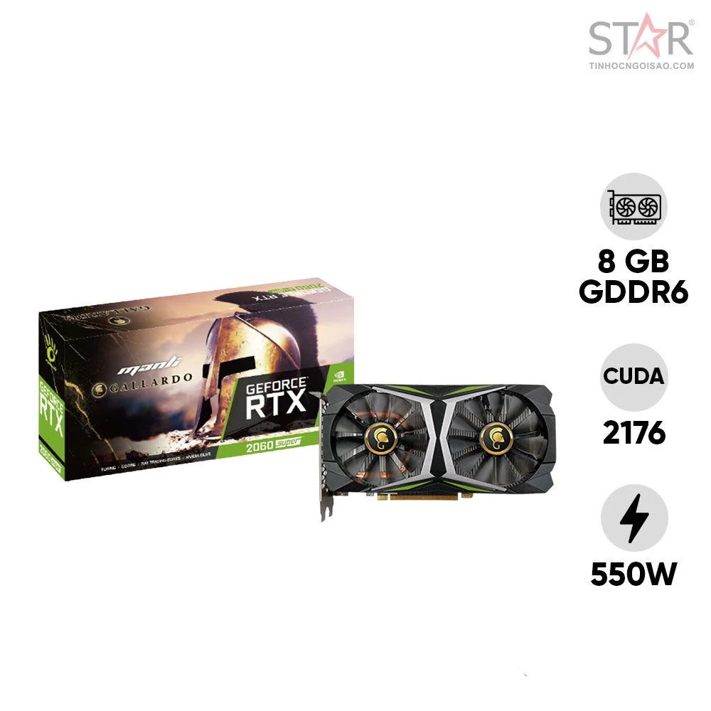 VGA MANLI GeForce RTX 2070 SUPER Gallardo 8GB GDDR6