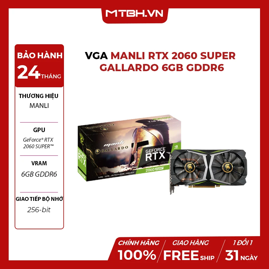 VGA MANLI GeForce RTX 2080 SUPER Gallardo 8GB GDDR6