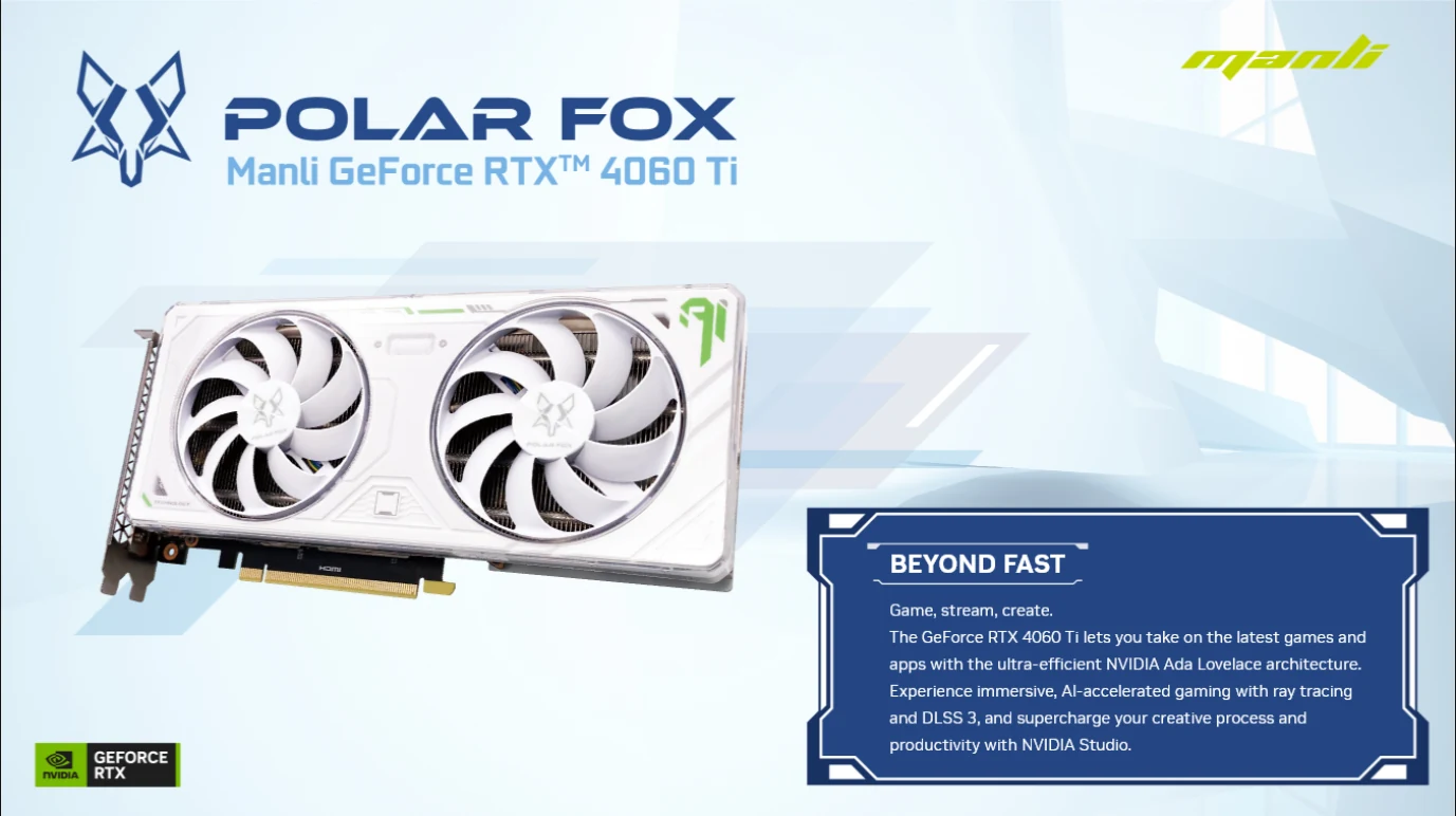 VGA MANLI GeForce RTX 4060 8GB Polar Fox Twin GDDR6