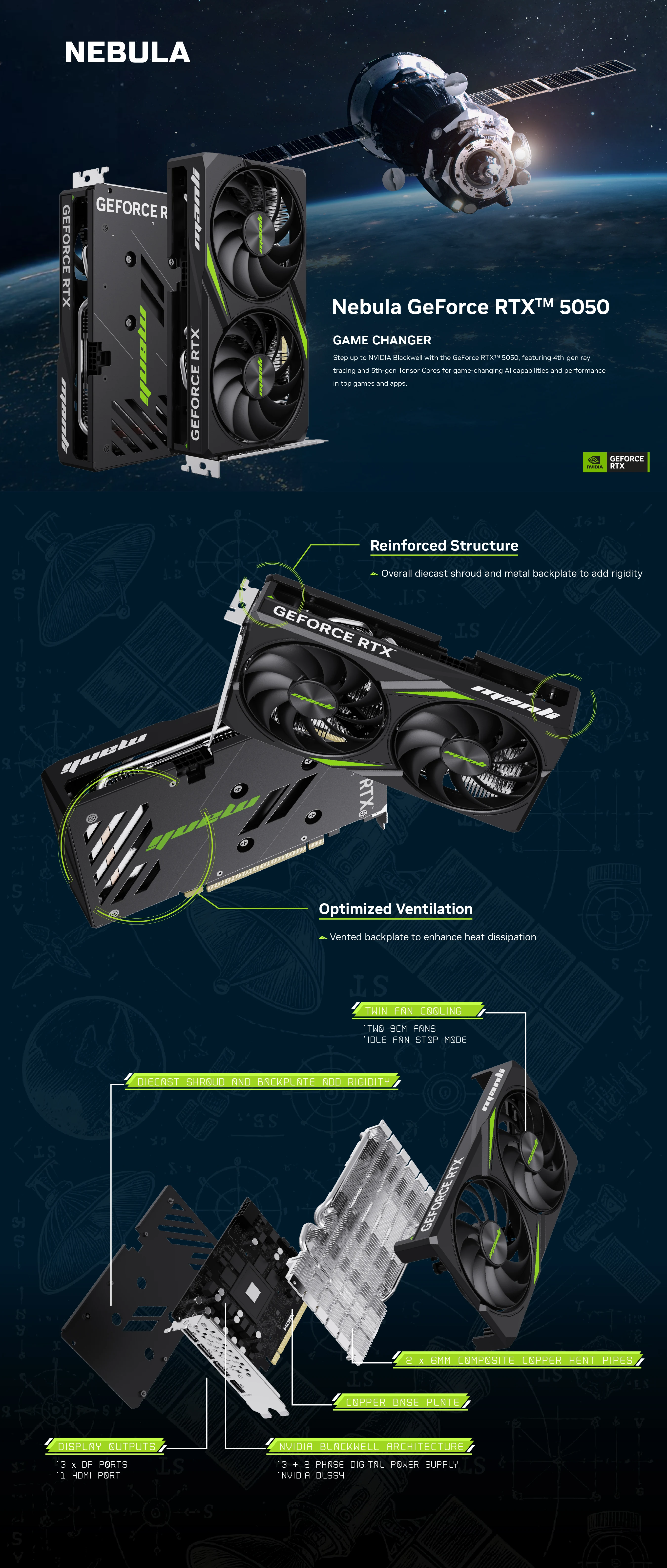 VGA MANLI GeForce RTX 5050 8GB Nebula GDDR6
