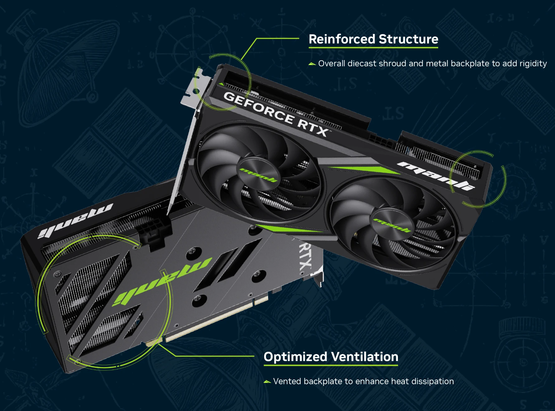VGA MANLI GeForce RTX 5060 OC 8GB Nebula GDDR7