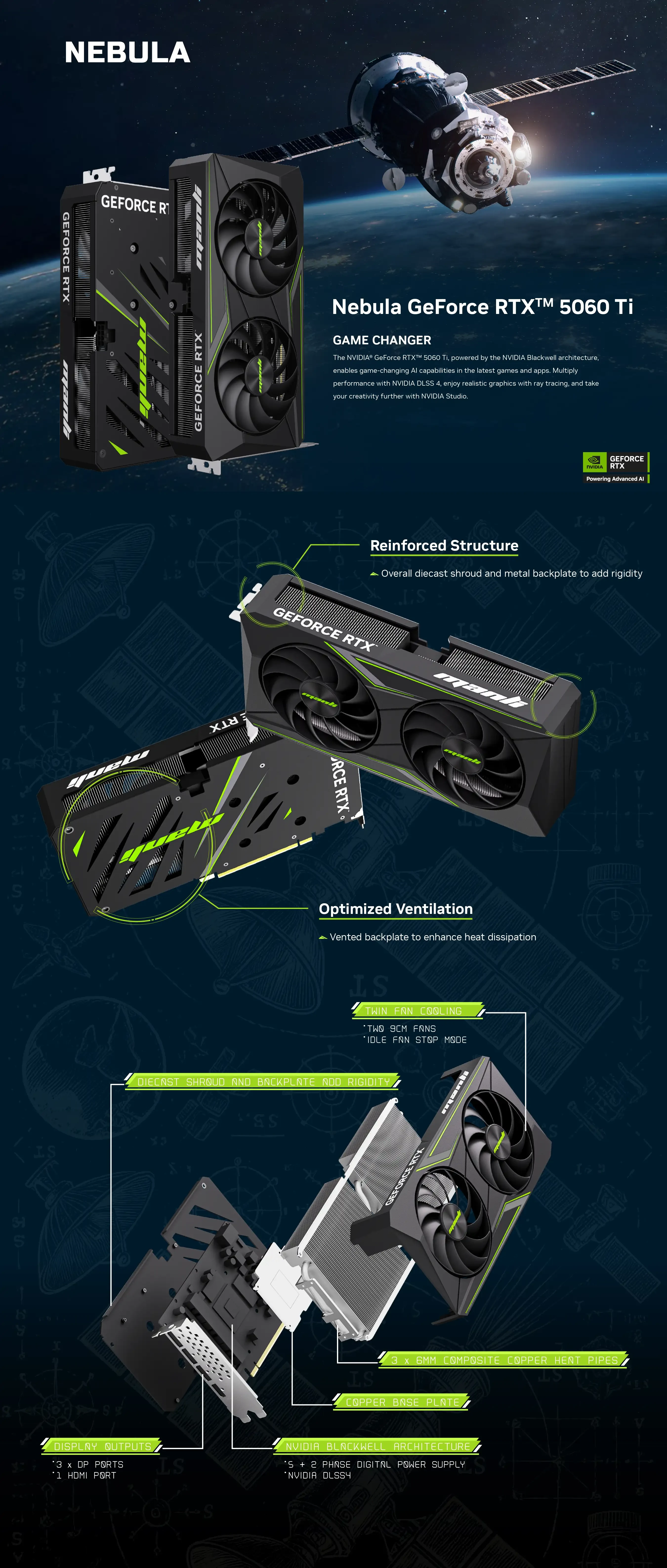 VGA MANLI GeForce RTX 5060 Ti 8GB Nebula GDDR7