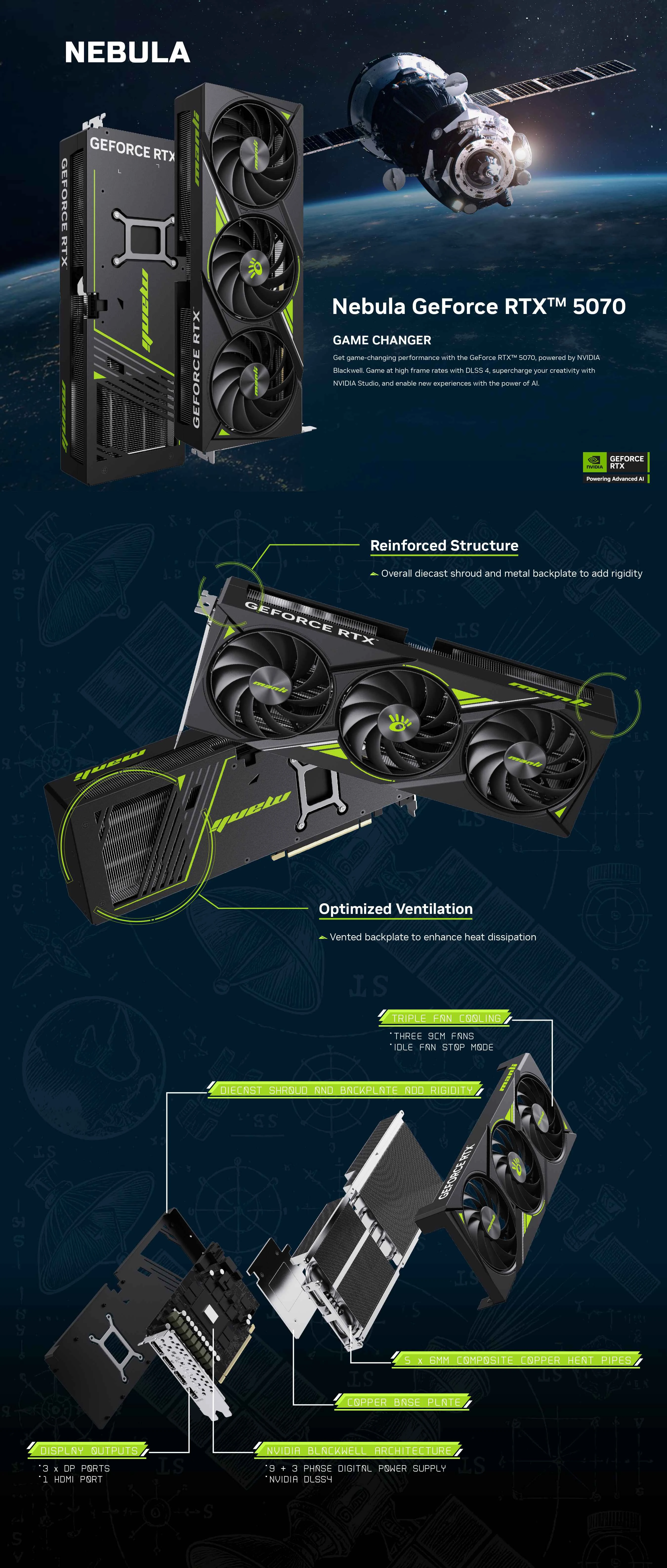 VGA MANLI GeForce RTX 5070 Ti OC 16GB Nebula GDDR7
