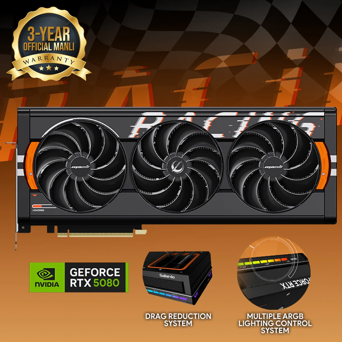 VGA MANLI GeForce RTX 5080 OC 16GB Gallardo GDDR7