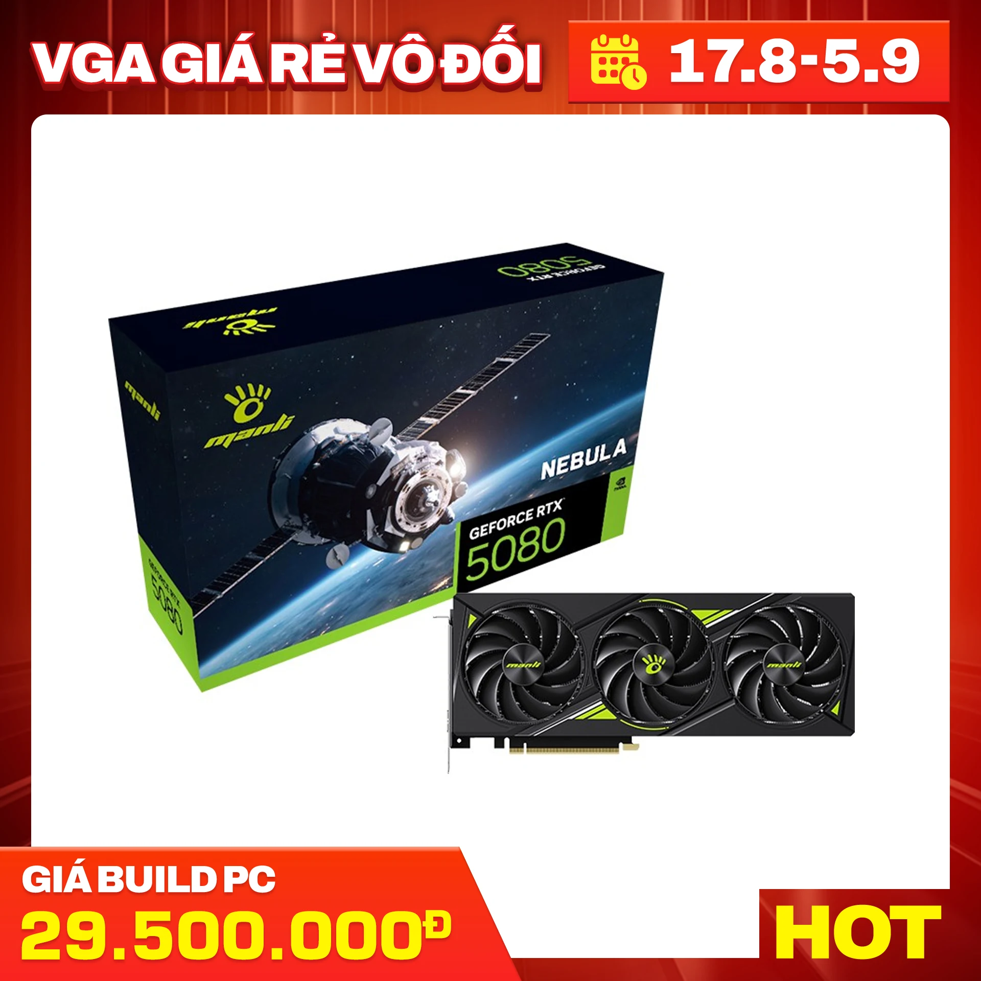 VGA MANLI GeForce RTX 5080 OC 16GB Stellar GDDR7