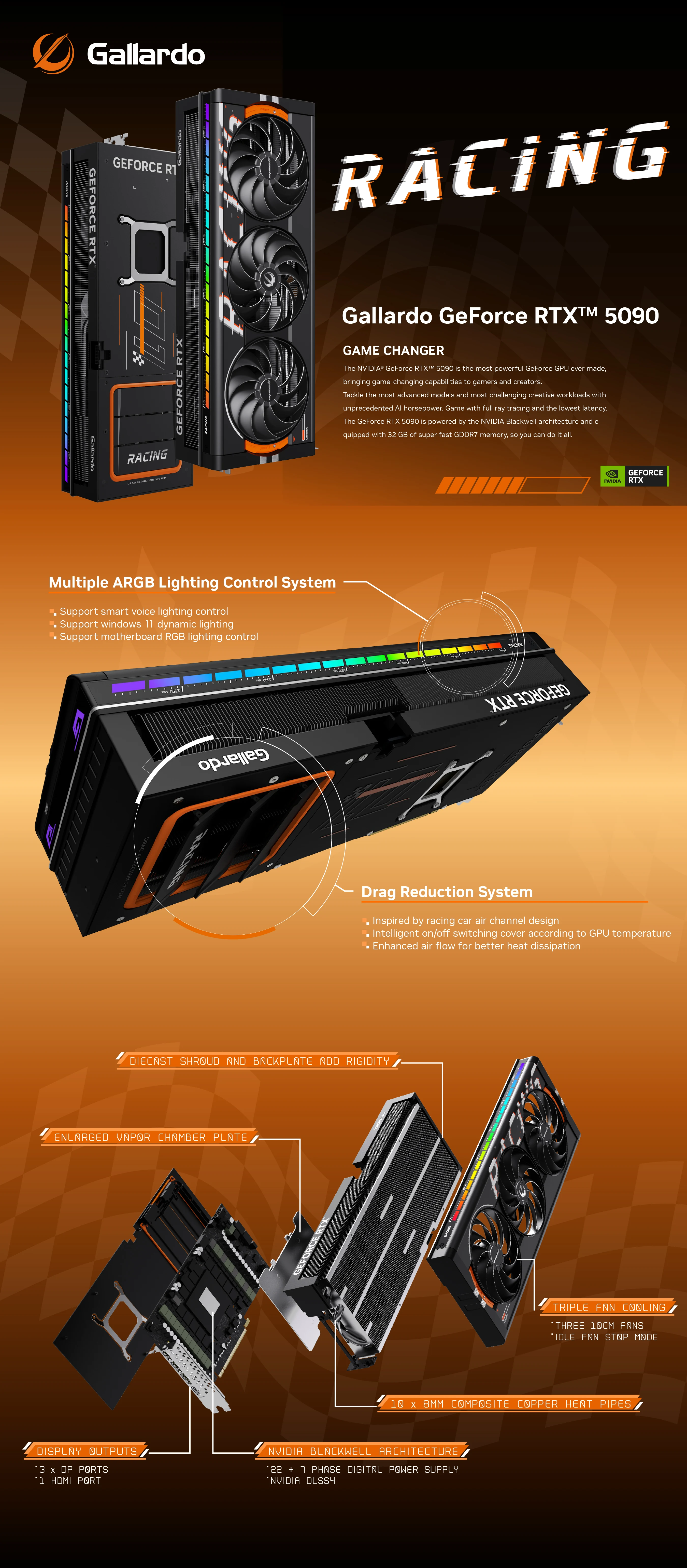 VGA MANLI GeForce RTX 5090 OC 32GB Gallardo GDDR7