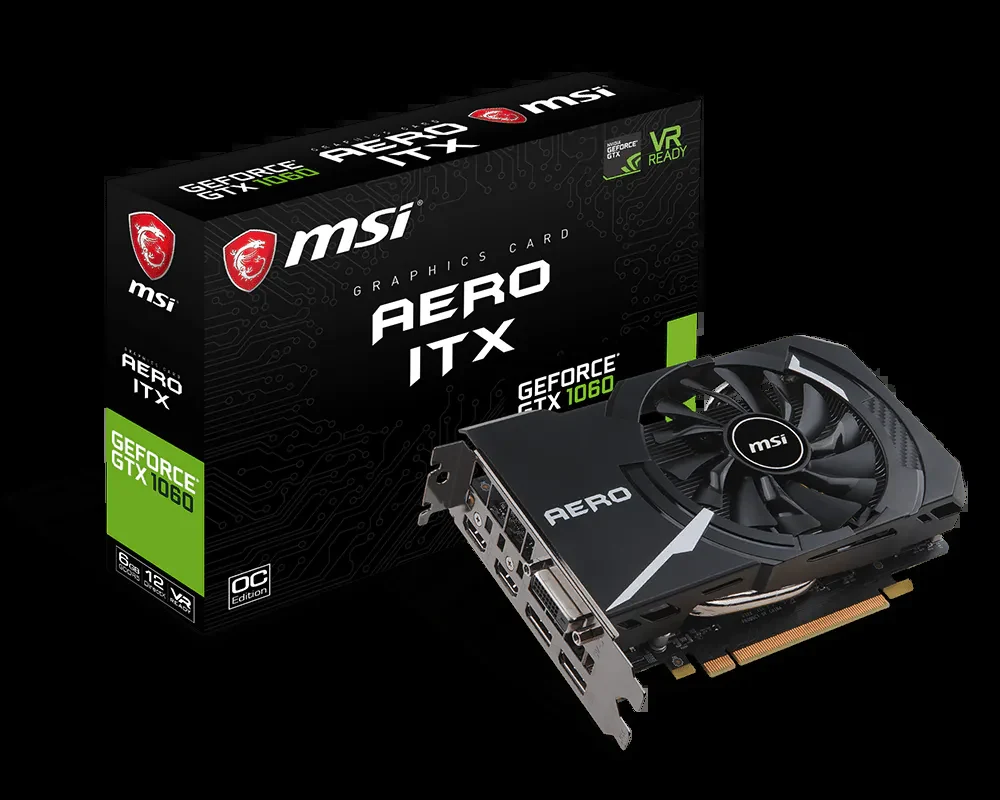 VGA MSI GeForce GTX 1060 Aero ITX 6G OC - GDDR5 - NEW