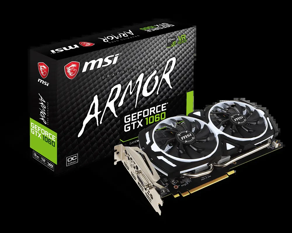 VGA MSI GeForce GTX 1060 Armor 3G OCV1 - GDDR5 - NEW