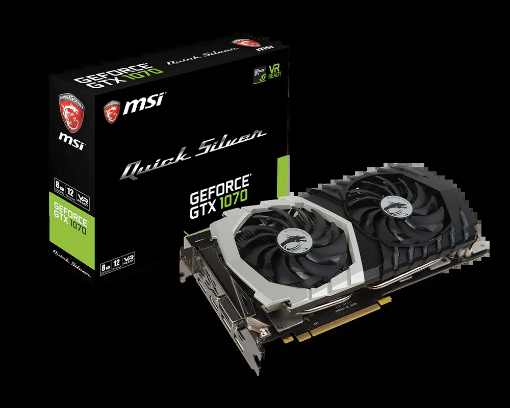 VGA MSI GeForce GTX 1070 Quick Silver 8GB - GDDR5 - NEW