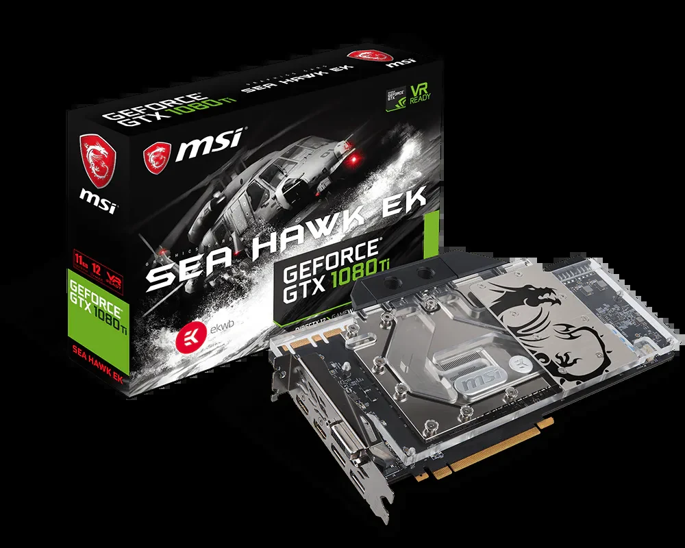 VGA MSI GeForce GTX 1080 Ti Sea Hawk X 11GB - GDDR5X - NEW