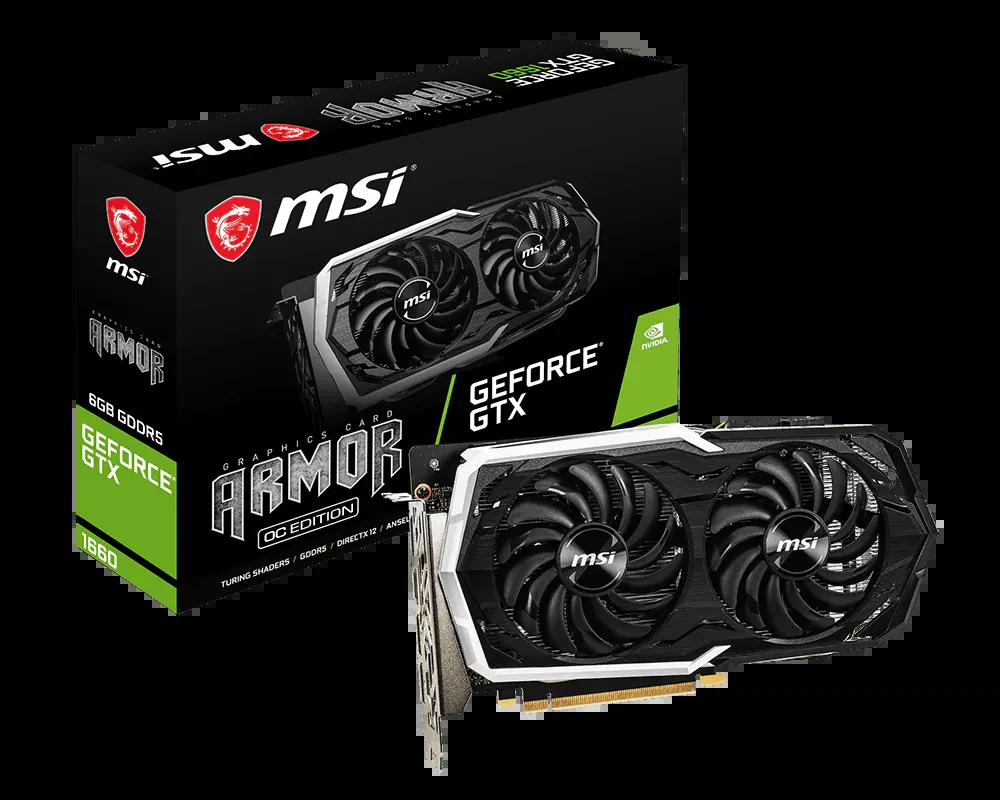VGA MSI GeForce GTX 1660 Armor 6GB - GDDR5 - NEW